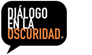 Logo des Dialog im Dunkeln Mexiko: eine schwarze Sprechblase mit der Schrift "Diálogo en la Oscuridad"